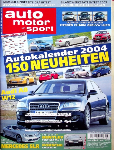 Deckblatt Auto Motor und Sport (25/2003)